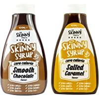 Los mejores  - Skinny Foods Sciroppo Twin Pack SW Caramello salato e dessert al cioccolato liscio Topping Senza zucchero Zero calorie…